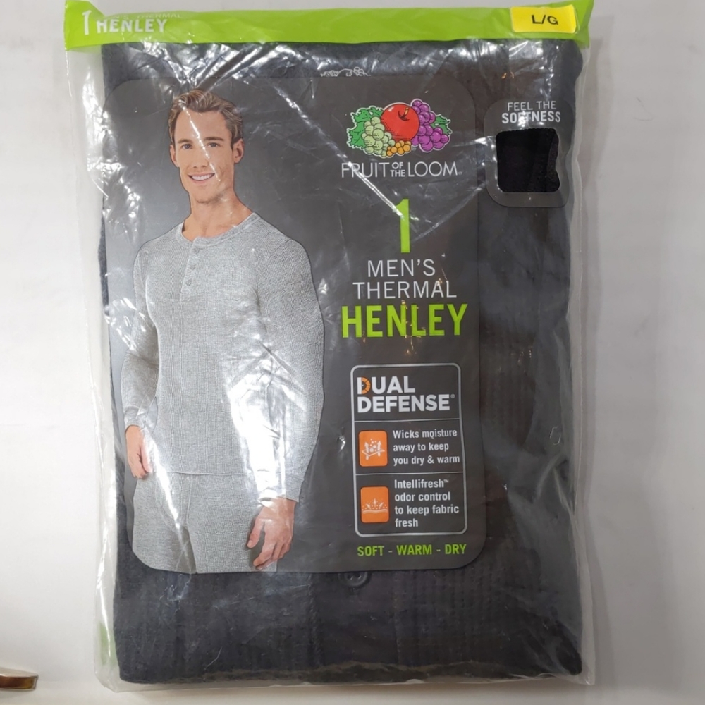 Fruit of the Loom, large men's thermal henley
